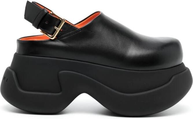Marni round-toe leather loafers Black