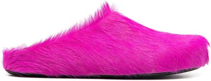 Marni Fussbet Sabot calf-hair slippers Pink