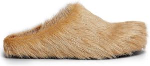 Marni Sabot brushed leather slides Brown