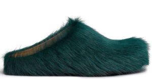Marni Sabot brushed leather slides Green
