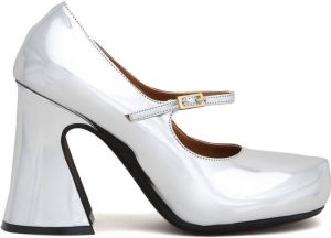 Marni sculpted-heel Mary Jane pumps Silver