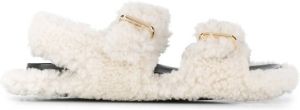 Marni shearling buckled sandals White