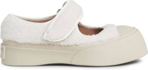 Marni shearling touch-strap Mary Jane sneakers White