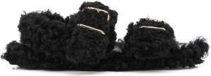Marni shearling-trimmed sandals Black