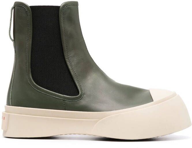 Marni Pablo leather Chelsea boots Green