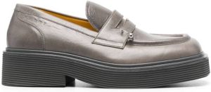 Marni square-toe leather loafers 00N95 GREY
