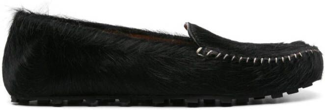 Marni textured fleece loafers Black