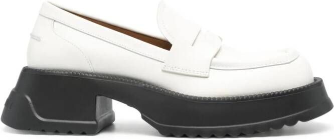 Marni two-tone leather loafers White