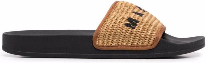 Marni woven logo slides Neutrals