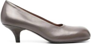 Marsèll 50mm square-toe leather pumps Grey