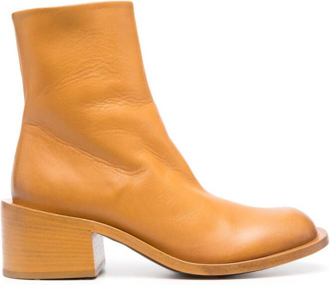 Marsèll 60mm block-heel leather boots Brown