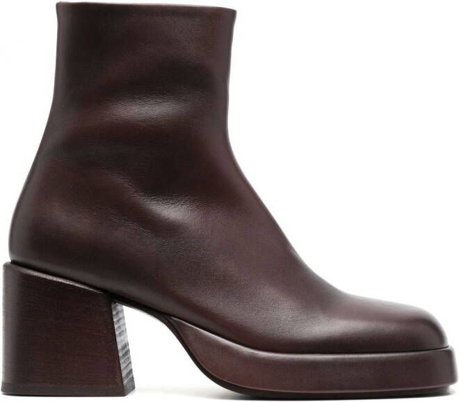 Marsèll 70mm heeled leather boots Brown