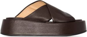 Marsèll crossover strap 50mm flatform sandals Brown