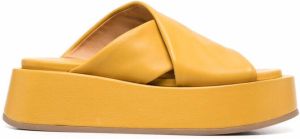 Marsèll crossover-strap platform sandals Yellow