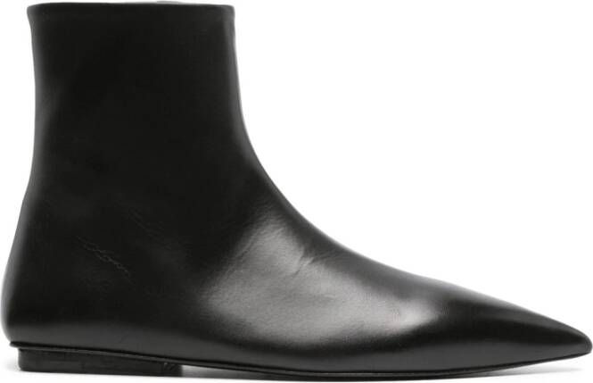 Marsèll flat leather boots Black