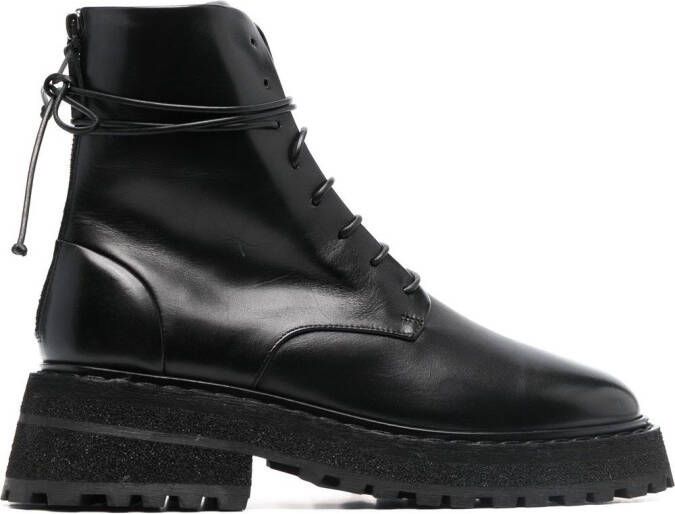 Marsèll lace-up leather ankle boots Black