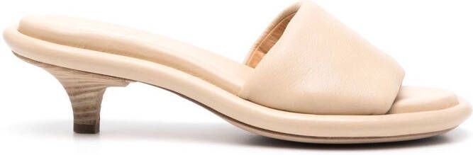 Marsèll leather 20mm padded mules Neutrals