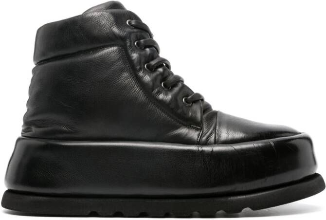 Marsèll leather platform ankle boots Black