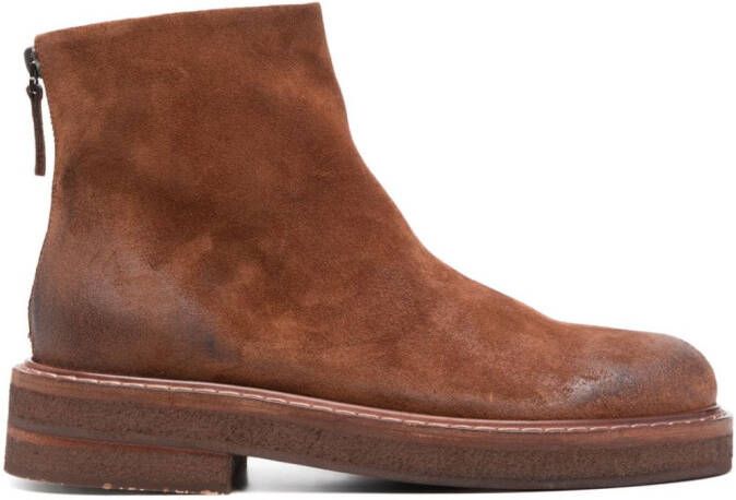 Marsèll leather round-toe ankle boots Brown