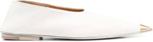 Marsèll metallic toe-cap detail ballerina shoes White