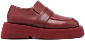 Marsèll platform-sole leather loafers Red