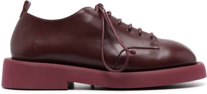 Marsèll polished-finish leather derby shoes Red