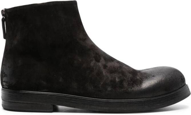 Marsèll round-toe leather ankle boots Black