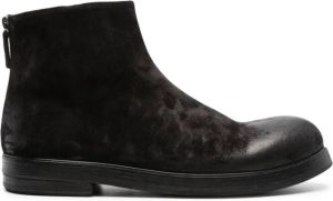 Marsèll round-toe leather ankle boots Black