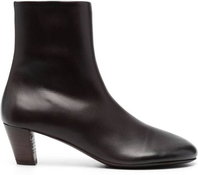 Marsèll round-toe leather ankle boots Brown