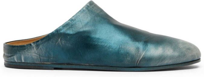 Marsèll round-toe leather mules Blue