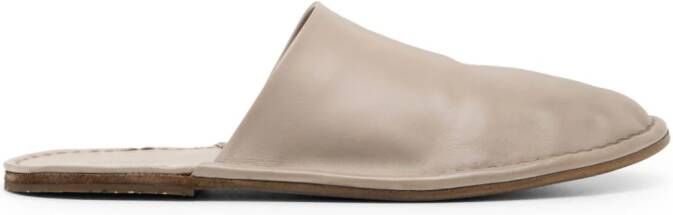 Marsèll round-toe leather slippers Neutrals