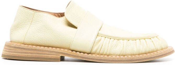 Marsèll round-toe ruched leather loafers Yellow