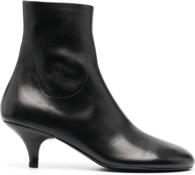 Marsèll smooth grain round-toe leather boots Black