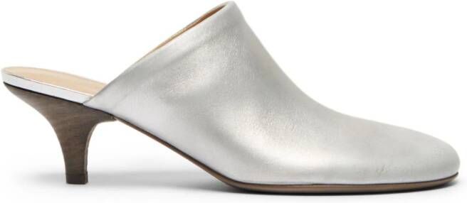 Marsèll Spilla 45mm laminated leather mules Grey