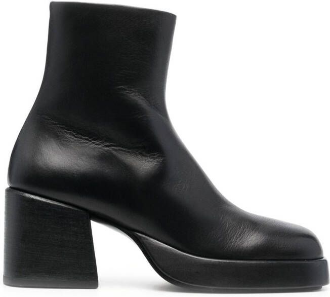 Marsèll square-toe 70mm heeled boots Black