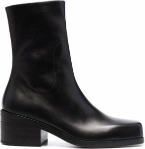Marsèll square toe leather ankle boots Black