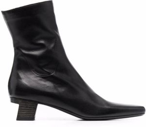 Marsèll square-toe leather boots Black