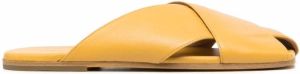 Marsèll square-toe leather slides Yellow