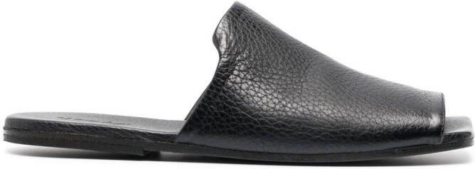 Marsèll square-toe leather slippers Black