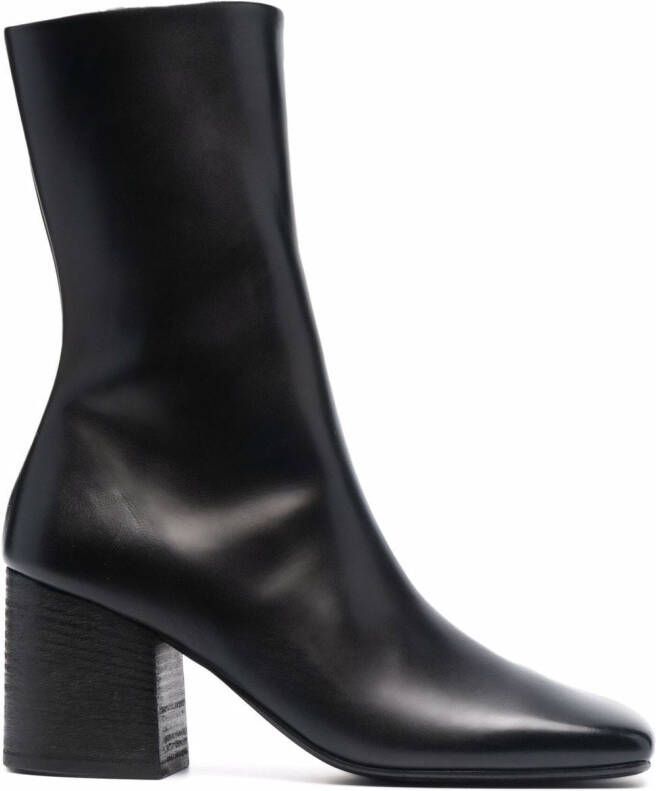 Marsèll square-toe mid-calf leather boots Black