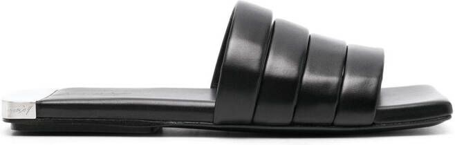 Marsèll strappy flat leather sandals Black
