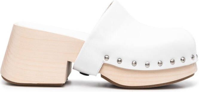 Marsèll stud-detail leather mules White