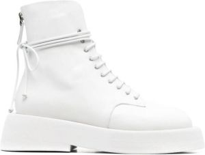 Marsèll zip-back leather ankle boots White