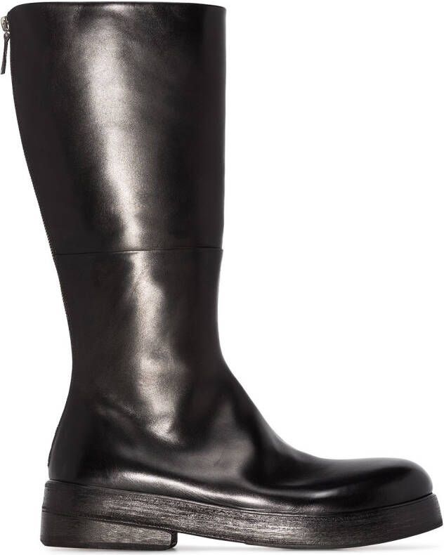 Marsèll zip-up leather boots Black