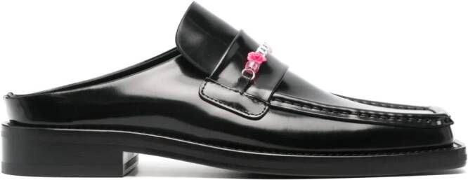 Martine Rose bead chain leather loafers Black