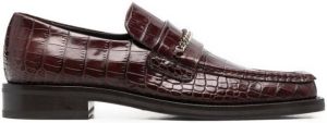 Martine Rose chain-link crocodile-effect loafers Brown