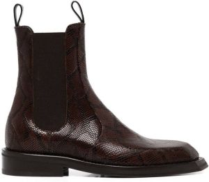 Martine Rose python-print Chelsea boots Brown