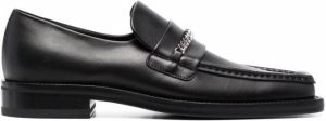 Martine Rose square-toe leather loafers Black