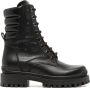 MCM Visetos-print leather lace-up boots Black - Thumbnail 1