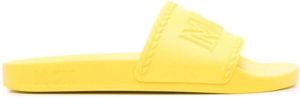 MCM debossed-logo pool slides Yellow